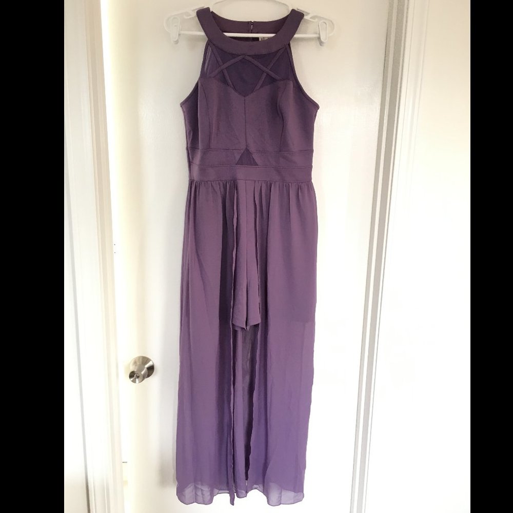 Purple Midi Dress With Shorts
